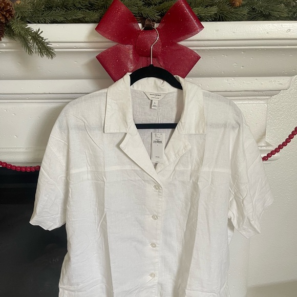 Banana Republic Linen Blend Collared Shirt Size Large - Picture 2 of 15